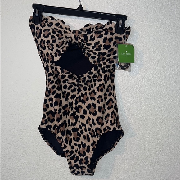 Kate Spade Cheetah print cutout scalloped one piece swimsuit - Picture 1 of 6